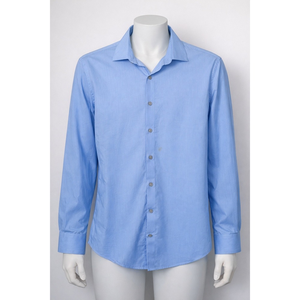 Reaction Kenneth Cole Size 17 34/35 Light Blue Slim Fit Button Down‎ Dress Shirt